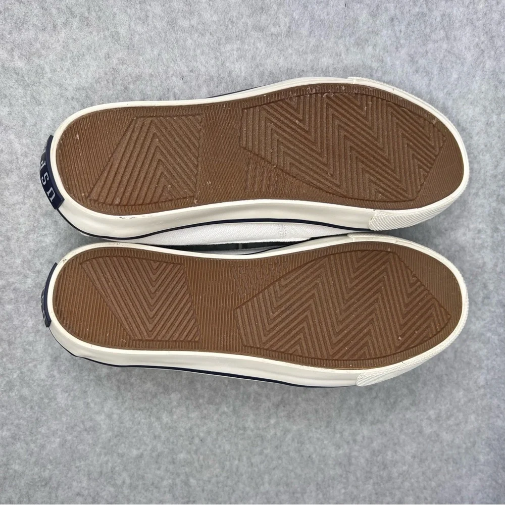 U.S. Polo Association Starboard Canvas Boat Shoe Sneaker Mens 9 White Preppy NWT